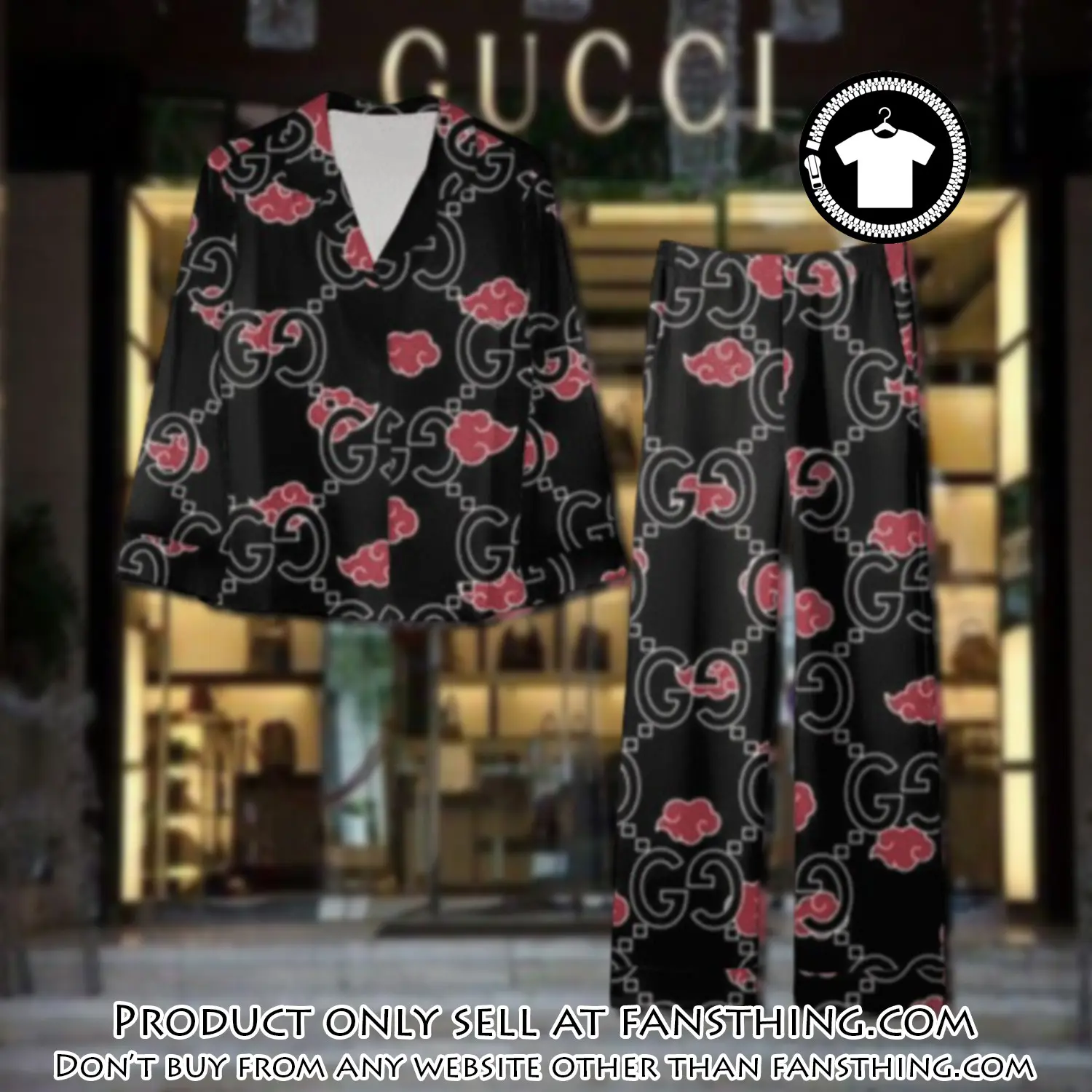 Trending luxury gc satin pajama set pjs1053 fst0728304